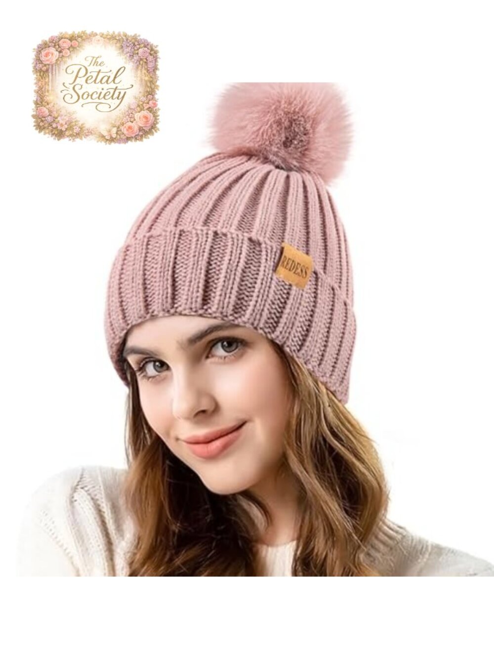 Winter Knitted Beanie Hat Warm Fleece Lined Pompom Slouchy Skull Ski Cap